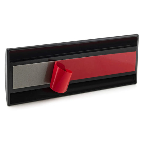 Six Pack Black Aluminum Wall Mount Name Plate Holders For Office Doors, Sturdy, Elegant Curved Sign Holder with adhesive tape