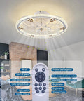 Room with 20 Inch Caged Ceiling Fan With Light Six Speeds Remote Control Low Profile Flush Mount Farmhouse Style Quiet Copper Motor