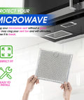 Person installing Microwave Grease Filter Replacement 6.81 By 6.34 Inches No Fuss Fit For Over The Range Vents in kitchen.