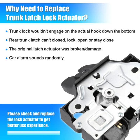 Rear Trunk Latch Lock Actuator Motor 64600-53060 for Lexus IS F IS250 IS350 2006-2013 with reasons for replacement listed