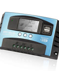 30A MPPT Solar Charge Controller For 12V/24V Systems With LCD Display, Plug And Play Ready, black casing and dual USB ports