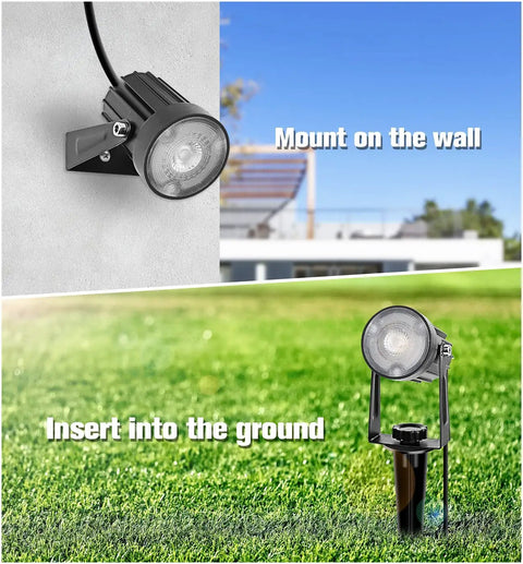 Color Changing Solar Spotlights Outdoor RGB Landscape Lighting Waterproof 6 in 1 Wall Lamp mounted and ground installation