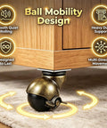 Rock Solid 2 Inch Ball Caster Wheels With Locking Brakes Heavy Duty Steel And Brass Finish swivel caster under furniture for easy movement.