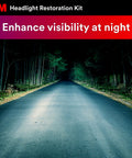 Night road lit by restored headlights using Two Pack Headlight Lens Restoration Kit Medium Duty No Tools Required.
