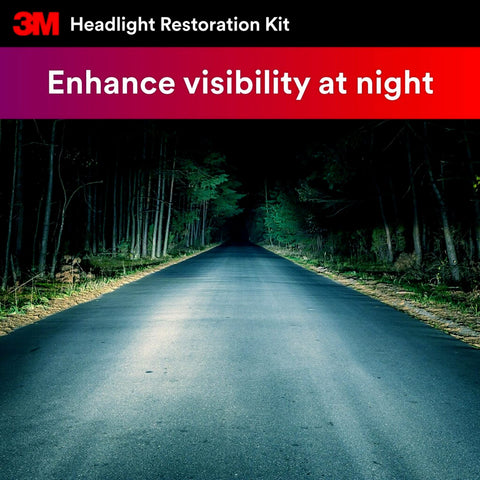 Night road lit by restored headlights using Two Pack Headlight Lens Restoration Kit Medium Duty No Tools Required.