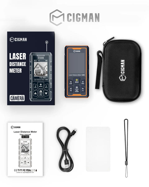 Green Beam Laser Measuring Tool With 393 Feet Outdoor Range, A Real Handy Tool For Quick Readings, Accurate To One Sixteenth Inch, Bright 4x Green Laser, Durable Handheld Tape Measure For Roofs, Decks, Landscaping And Renovations in case