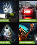 Rechargeable Camping Lantern With 800LM LED Spotlight And Flashlight, 3600mAh Battery in various outdoor uses
