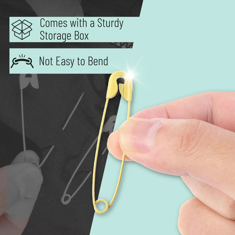 Snazzy Assorted Safety Pins 300 Piece Pack With Five Durable Rust Resistant Sizes In Bright Colors Perfect For Crafting Sewing And Quick Repairs Around The House