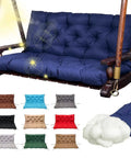 Waterproof Swing Cushions For Outdoor Furniture 2 To 3 Seater With Ties And Backrest 4 Inch Thick Patio Bench in dark blue