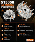 Specifications for BeefedUp 2Pcs Front Wheel Bearing Hub Assembly For Chevy Silverado 1500 2500 HD 3500 Classic Suburban