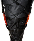 Waterproof Bike Seat Pack Large 8 To 16 Liter Roll Top Saddle Bag with Reflective 3M Strips and Bungee Cord Front View