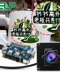 Dope 48MP USB Camera Module With Wide Angle Lens for PC Monitoring shown with electronic board and coffee mug