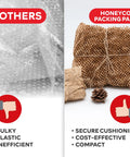 Comparison of Heavy Duty Brown Honeycomb Packing Paper For No Sweat Moving Day Prep and bubble wrap, showcasing benefits of honeycomb wrap.