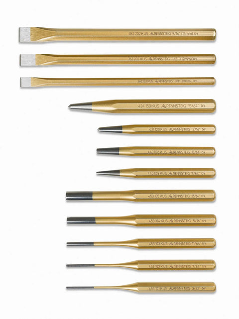 Beefy Heavy Duty 12 Piece Punch And Chisel Set Built For Real World Metalworking And Auto Repairs Including Three 8 Inch Cold Chisels