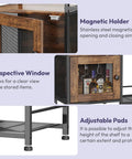 Magnetic holder, perspective window, adjustable pads on Your Go To Home Coffee Bar Cabinet With Drawers, Espresso Finish
