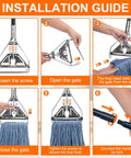 Installation guide for Damn Near Indestructible 60 Inch Heavy Duty Metal Mop Handles 2 Pack with detailed steps.
