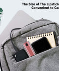 Three In One Screen Cleaner Kit With Touchscreen Mist Spray And Microfiber Cloth for phones glasses tablets laptops and car displays inside a backpack pocket