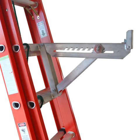 Two Pack Short Body Ladder Jacks For Construction And Home Use 250 Lb Capacity Each Holds 12 And 14 Inch Planks Extends To Two Rungs