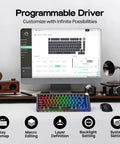 Image of 75 Percent Mechanical Keyboard With Top Shelf Frosted Acrylic Casing, RGB customization on computer screen.