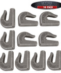 G70 Weld On Chain Grab Hooks Set, 10 Pack, Five Sixteen Inch, 6600 LBS WLL, Forged Chain Hooks for Trucks and Trailers