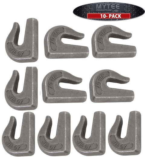G70 Weld On Chain Grab Hooks Set, 10 Pack, Five Sixteen Inch, 6600 LBS WLL, Forged Chain Hooks for Trucks and Trailers