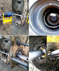 Pro Grade Portable Line Boring Machine With 110V Motor And Smooth Adjustable Speed Feed, close-up of components in use.