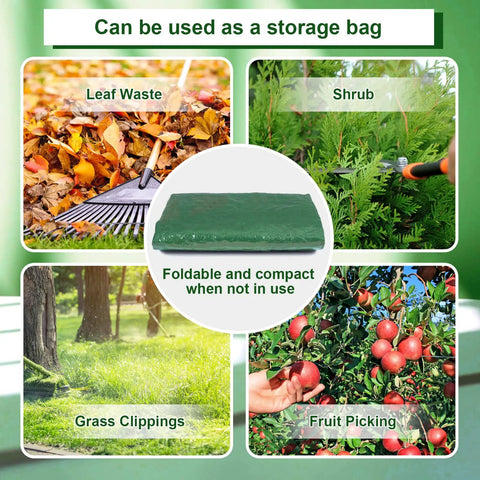 34 Gallon Outdoor Compost Bins Two Pack for Yard Waste and Kitchen Scraps, Reusable Garden Bags folded for storage use