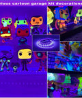 6.6ft Black Light LED Strip With 120 LEDs USB Powered 5V 1.5m Cable Flexible Non Waterproof UV Light Kit illuminating cartoon figures