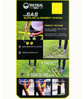 Pocket Size Golf Alignment Sticks And Swing Aid With Modular Ruler System displayed on grass with instructions and features.