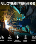 Welder wearing Heat Resistant Welding Hood Neck Protection With Abrasion Guard And Shoulder Drape Protective Head Cover