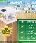 Cape Cod Solar Post Cap Lights For 4x4 Wood Posts And 4x4 Or 5x5 PVC Vinyl Posts Outdoor Solar Powered LED, white light on wood post