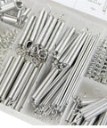 Heavy Duty Torsion Spring Set 200 Pcs Steel Hardware Kit for appliances motors lawn equipment in a compartment box