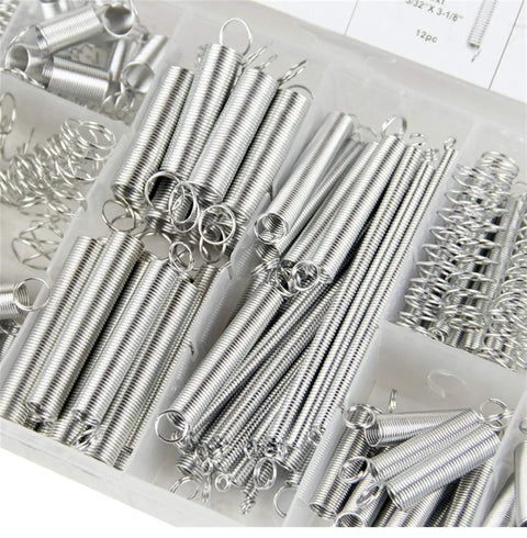 Heavy Duty Torsion Spring Set 200 Pcs Steel Hardware Kit for appliances motors lawn equipment in a compartment box