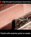 Person applying paint over Heavy Duty Crack Repair For Walls And Ceilings, 7 Oz Squeeze Tube With Precision Tip To Directly Fill Cracks.