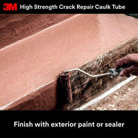 Person applying paint over Heavy Duty Crack Repair For Walls And Ceilings, 7 Oz Squeeze Tube With Precision Tip To Directly Fill Cracks.
