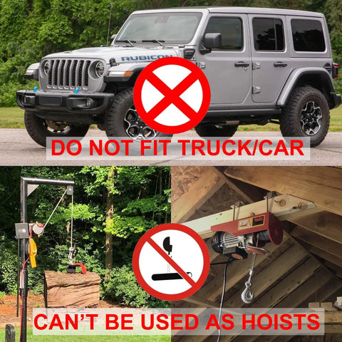 Beefy 12V 4000 LB Electric Winch Kit With About 33 Feet Steel Rope For ATV UTV Tow Off Road Use Includes Wireless Remote Control And Mounting Bracket Included, shown with use limits