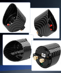52mm digital oil pressure gauge with black bezel and carbon-fiber finish; side and close-up views show wiring harness.