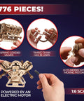 One Six Scale V8 Engine Wooden Model Kit For Adults With Moving Pistons Cam Shafts And Serpentine Belt 3D Mechanical Puzzle Hands On Diy Kit Functional Engine Replica With Electric Motor 776 Piece Count, 1:6 scale wooden engine