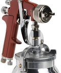 All Purpose Spray Gun With Cup Red Handle 1.8mm Nozzle Adjustable Wide Fan Pattern Dripless 1 Quart Cup Two Piece Build For Auto Paint And DIY Home Projects