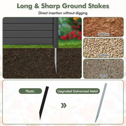 Long and sharp upgraded galvanized stakes for Two Panel Outdoor Privacy Screen For AC Unit And Trash Can Enclosure