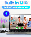 8MP USB Camera Module With Microphone For Computer And Embedded Vision Projects Dope Ultra Compact Strip Camera showing a meeting.