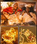 24 Pack Battery Operated Fairy Lights On Silver Wire 7 Ft Long With 20 LEDs in decorative setups for home and events.