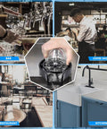 360 Degree Glass Rinser For Kitchen Sink Matte Black Cup Washer in home bar and cafe settings with high pressure cleaning