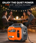 2300W Inverter Generator For Camping And RVs Portable Beast Power with people enjoying a quiet gathering outdoors