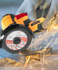 Cordless Mini Angle Grinder Tool With 19500 RPM Power, 76mm Cutting Disc, Dual Battery Pack, cutting metal with sparks