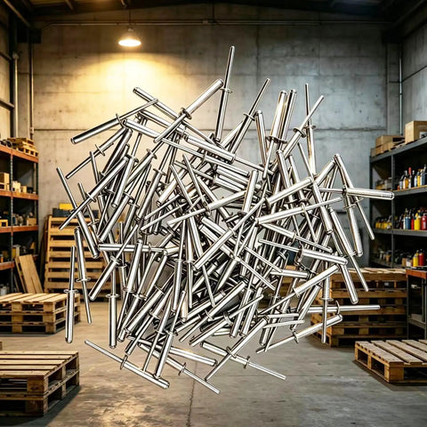 Bulk 100 Piece Aluminum Blind Rivets Kit With Closed End Pop Rivets in warehouse, rust resistant, heavy duty fastening