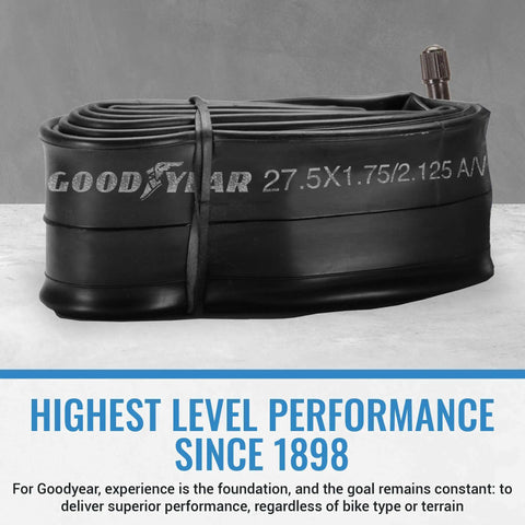 27.5 Inch Bike Tube 1.75-2.125 With Butyl Rubber, Durable Puncture-Proof Mountain Bike Inner Tube displayed on surface