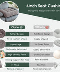 Comparison chart of Senior Friendly Tufted Corduroy Recliner Cushion, highlighting design and comfort benefits.