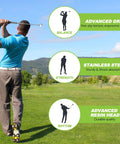 Man practicing swing with 5 In 1 Retractable Golf Swing Trainer With Arm Band For Right Or Left Handed Practice Indoor And Outdoor Use