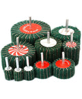 Grab These Super Versatile Non Woven Flap Sanding Wheels for a smooth finish on metal surfaces with 180 grit abrasive material.